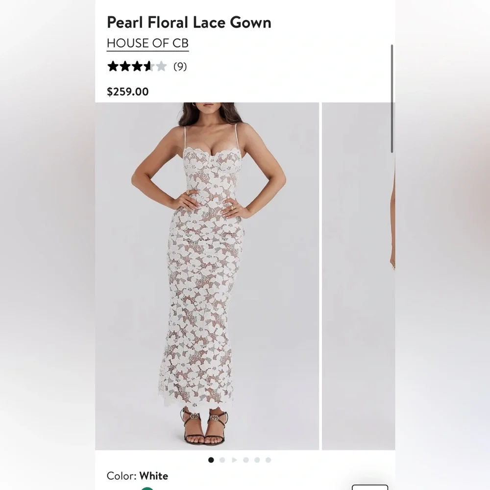 House of CB White Floral Lace Dress - Picture 1 of 3